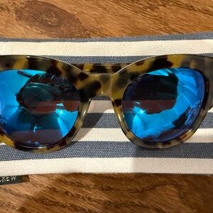 J. Crew Tortoise Shell Sunglasses with Blue Lenses